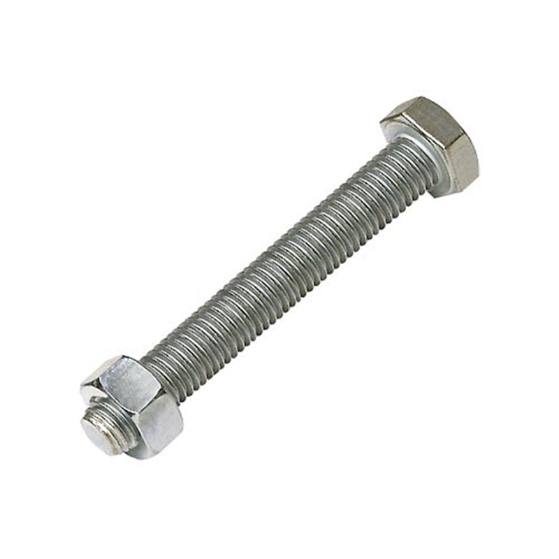 M6 x 50 Plated High Tensile Set Screw and Nut (Pk 30)