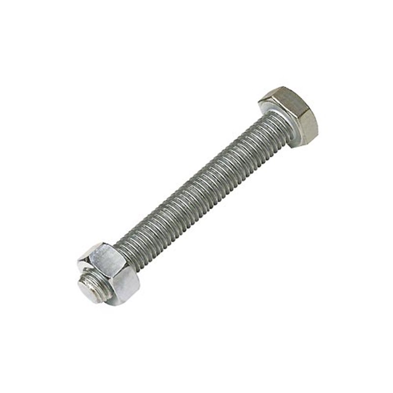 M8 x 60 Plated High Tensile Set Screw and Nut (Pk 30)
