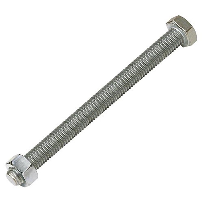M8 x 100 Plated High Tensile Set Screw and Nut (Pk 20)