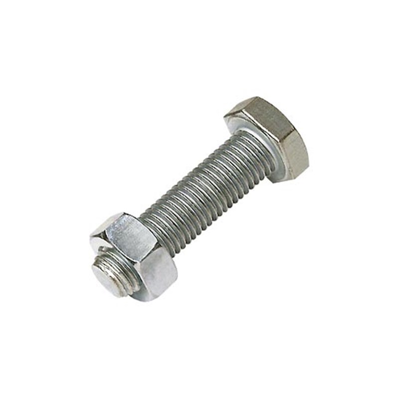 M10 x 40 Plated High Tensile Set Screw and Nut (Pk 30)