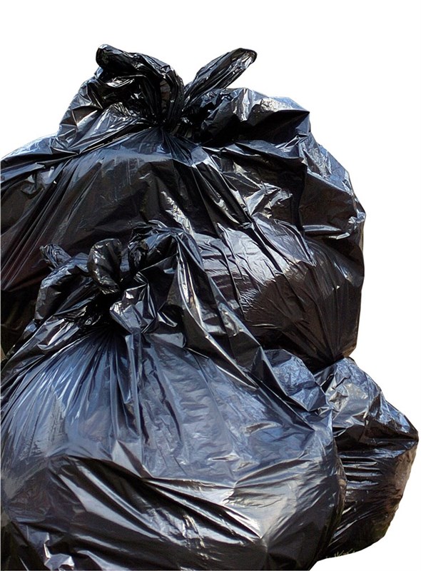 Refuse Sacks, Black, 1 Box of 100