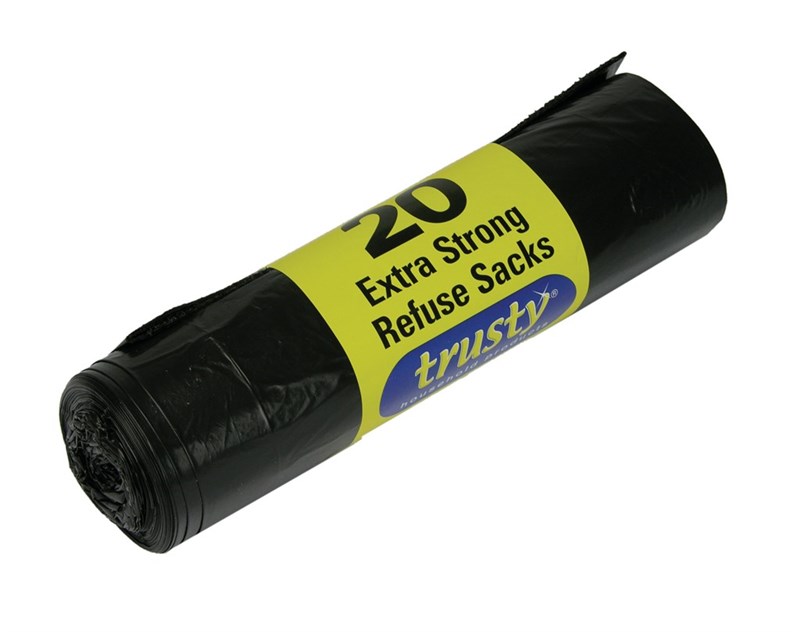 Black Household Refuse Sacks, 1 Roll of 20