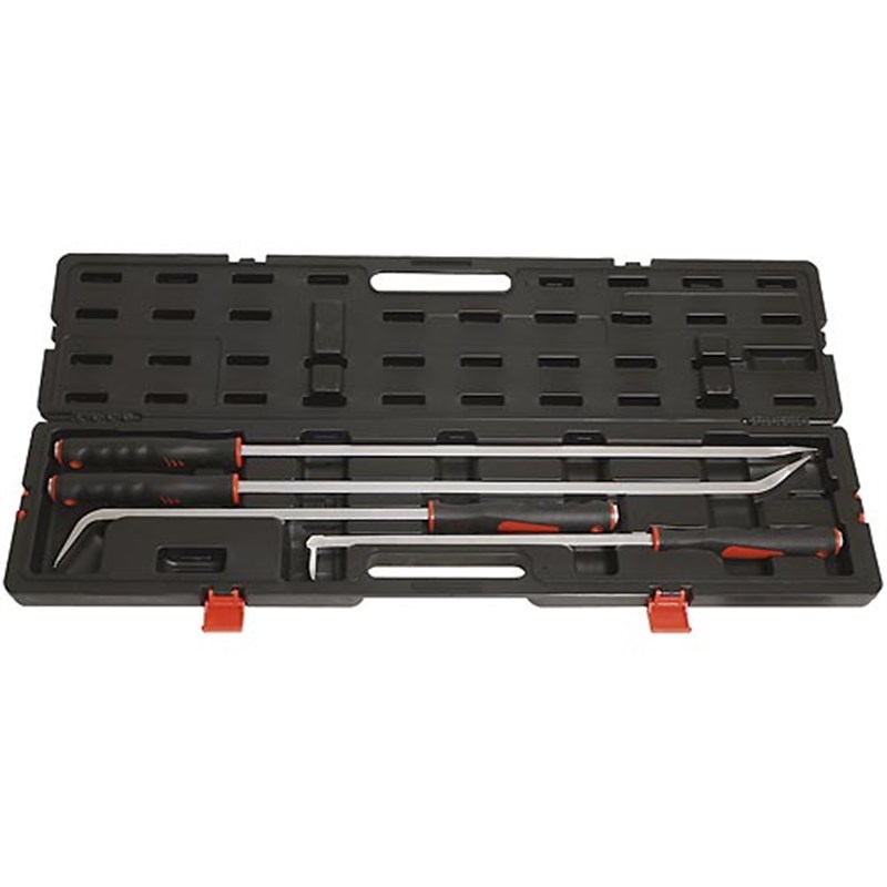 4 piece Jumbo Prybar Set c/w carry case