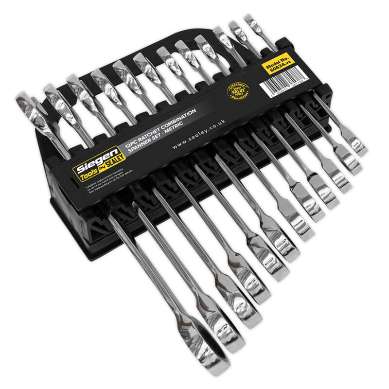 12 Piece Metric Combination Ratchet Ring Spanner/Wrench Set (S0634)