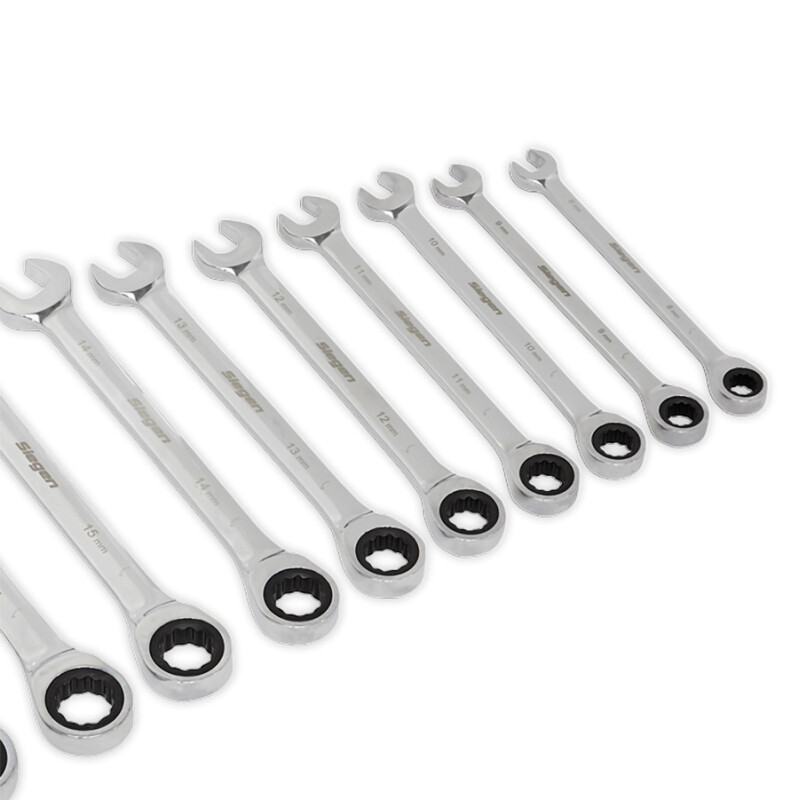 12 Piece Metric Combination Ratchet Ring Spanner/Wrench Set (S0634)