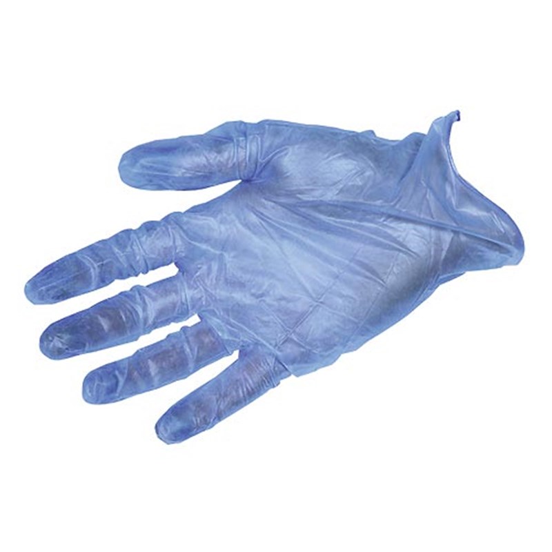 Blue Vinyl Gloves, Large