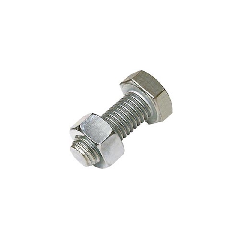M12 x 30 Plated High Tensile Set Screw and Nut (Pk 20)