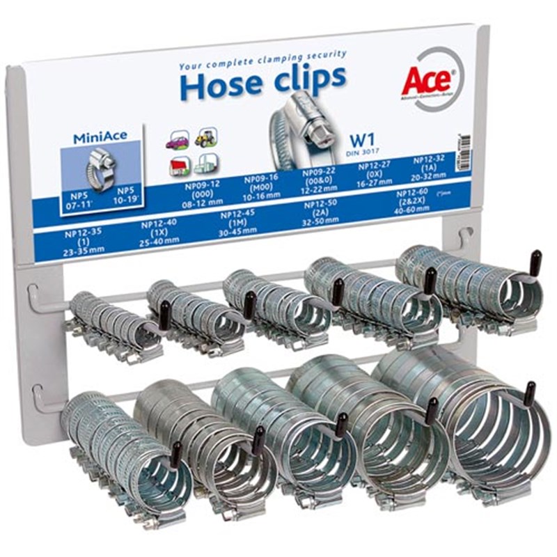 Hose Clips Selection Rack (mild steel, zinc plated)