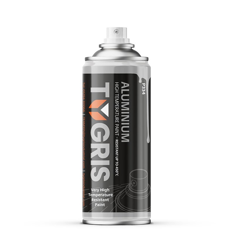 TYGRIS Aluminium High Temperature Paint - Tygris P334, 400ml aerosol