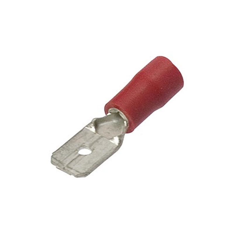 Red 6.3mm Male Blade Terminals, Top-up Pack (100)