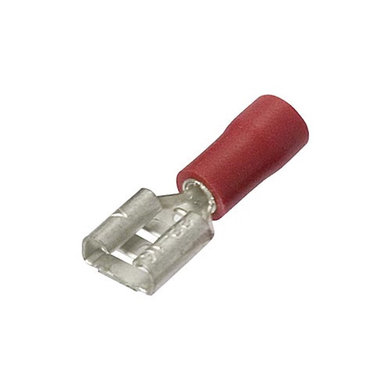 Red 6.3mm Female Spade Terminals, Top-up Pack (100)