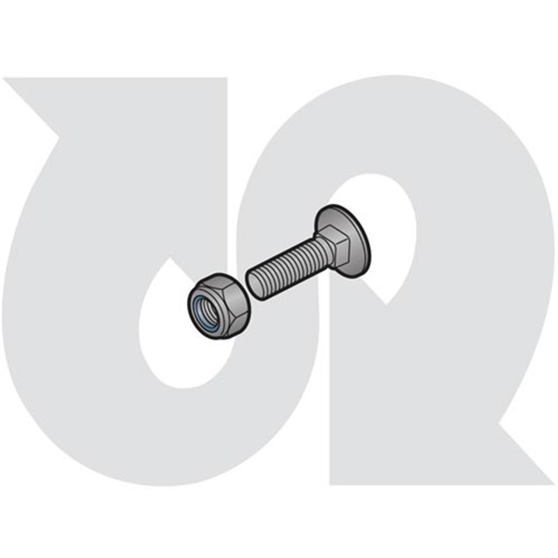 M10 x 35mm Carriage Bolt & Lock Nut