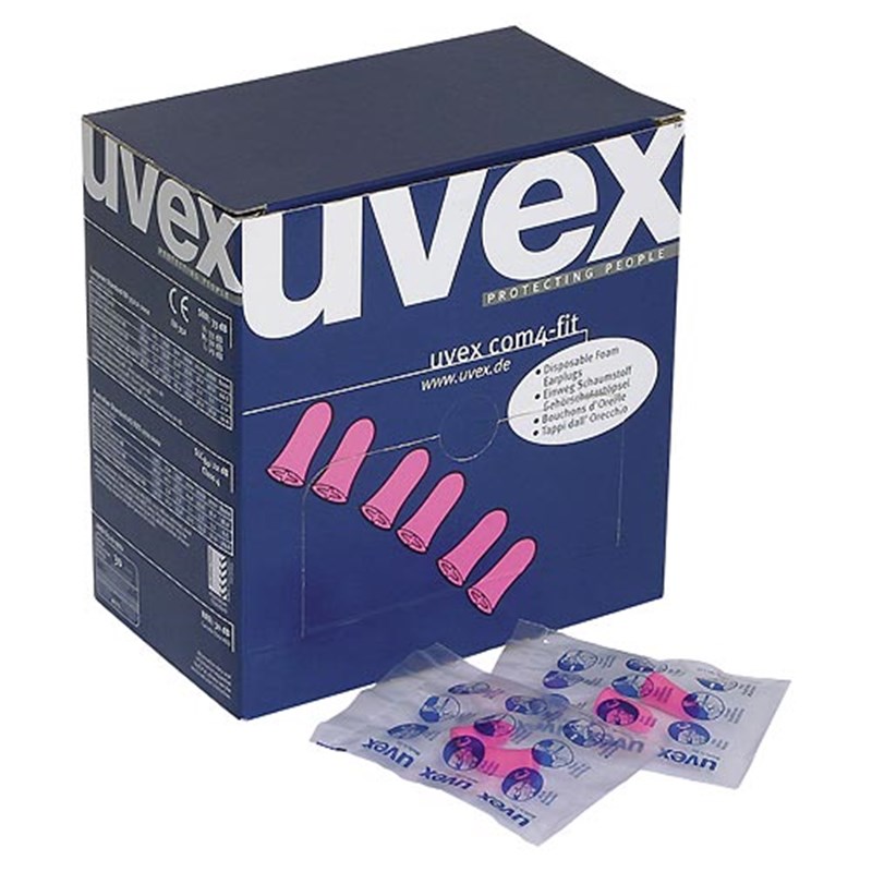 Uvex Com4-Fit SNR33 Foam Earplugs, Box of 200 Pairs (2112-004)