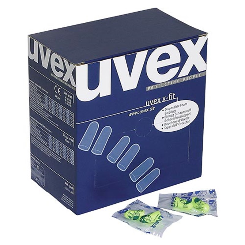 Uvex X-Fit SNR37 Foam Ear Plugs, Box of 200 Pairs (2112-001)