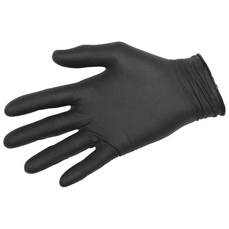 Black Nitrile Gloves, X Large, Pk 100 
