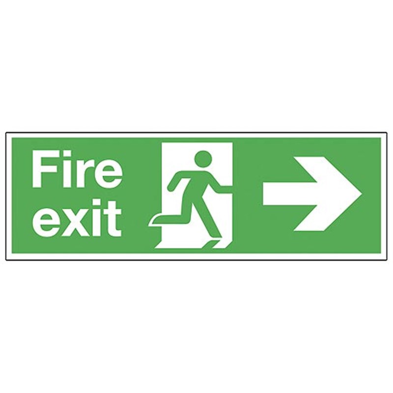 Fire Exit Right Arrow Sign 400 x 150 x 1mm