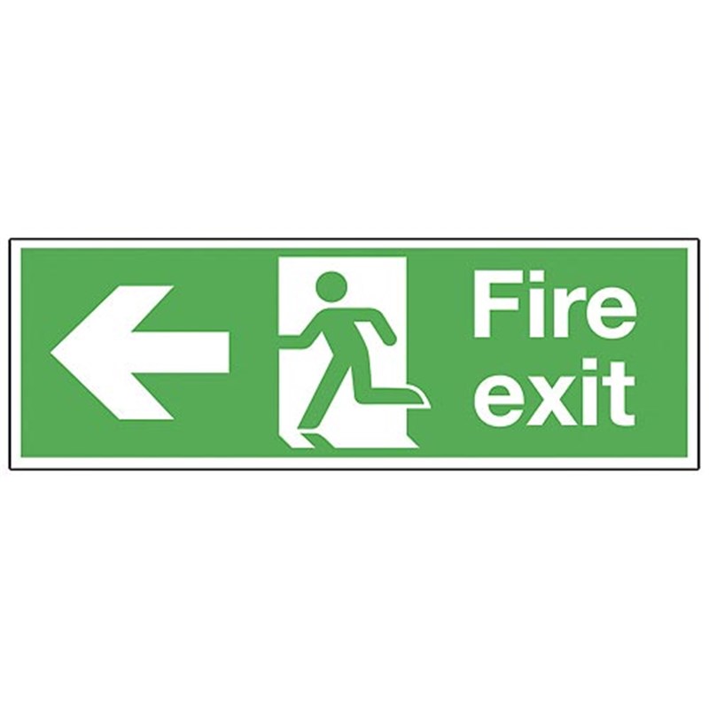 Fire Exit Left Arrow Sign 400 x 150 x 1mm