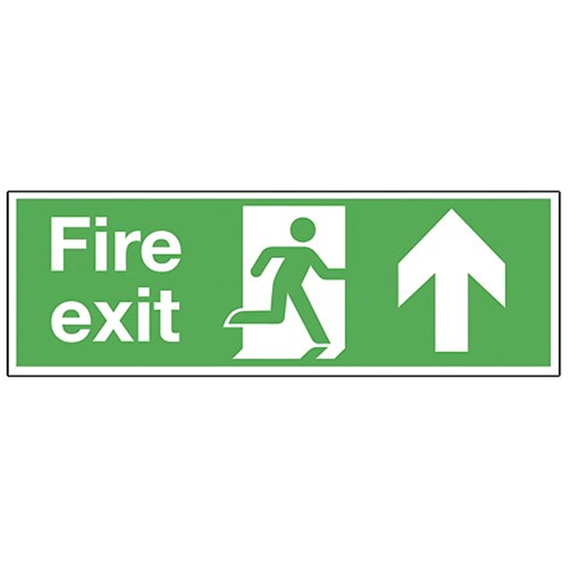 Fire Exit Up Arrow Sign 400 x 150 x 1mm