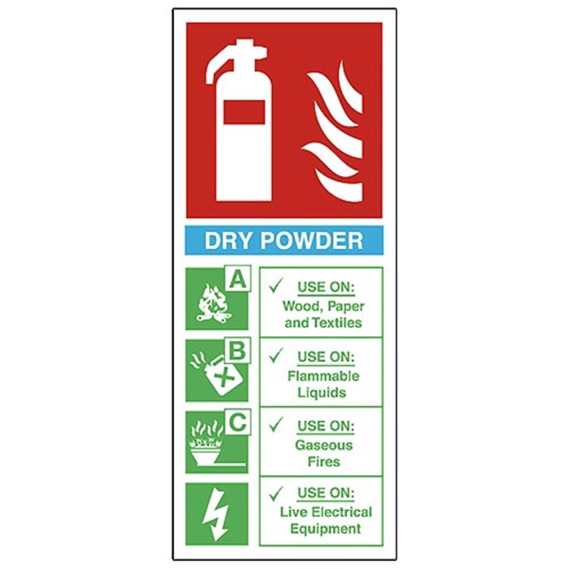 Dry Power Fire Extinguisher Sign 80 x 200 1mm