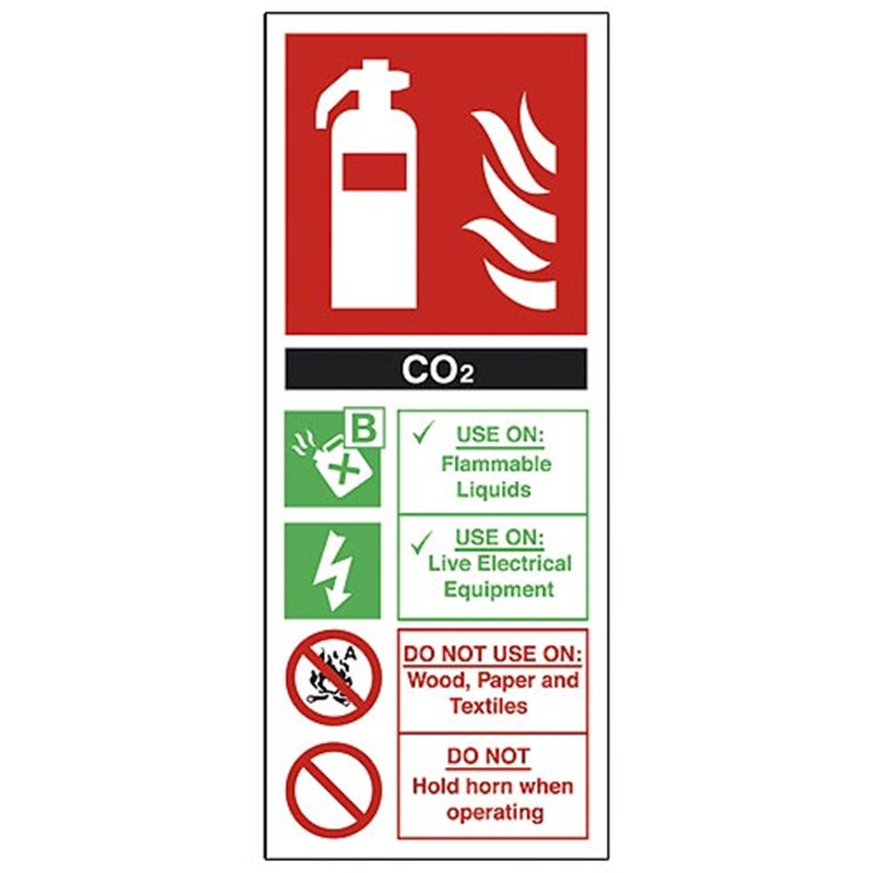 CO2 Fire Extinguisher Sign 80 x 200 x 1mm