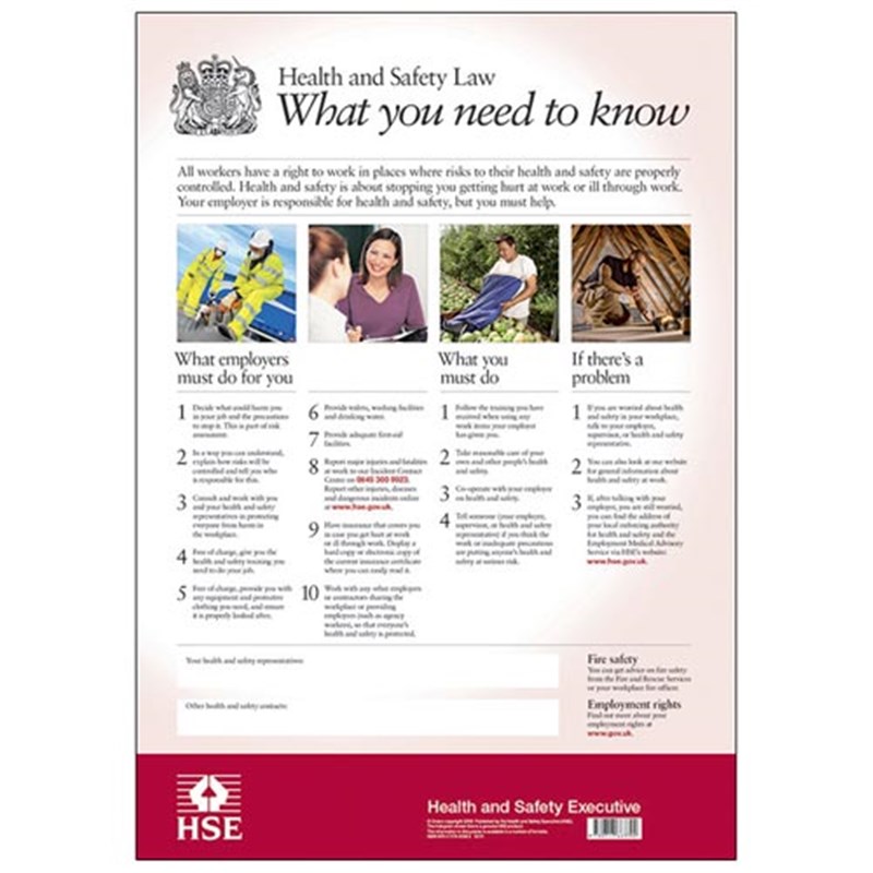 Health And Safety Law Poster 420 x 594mm