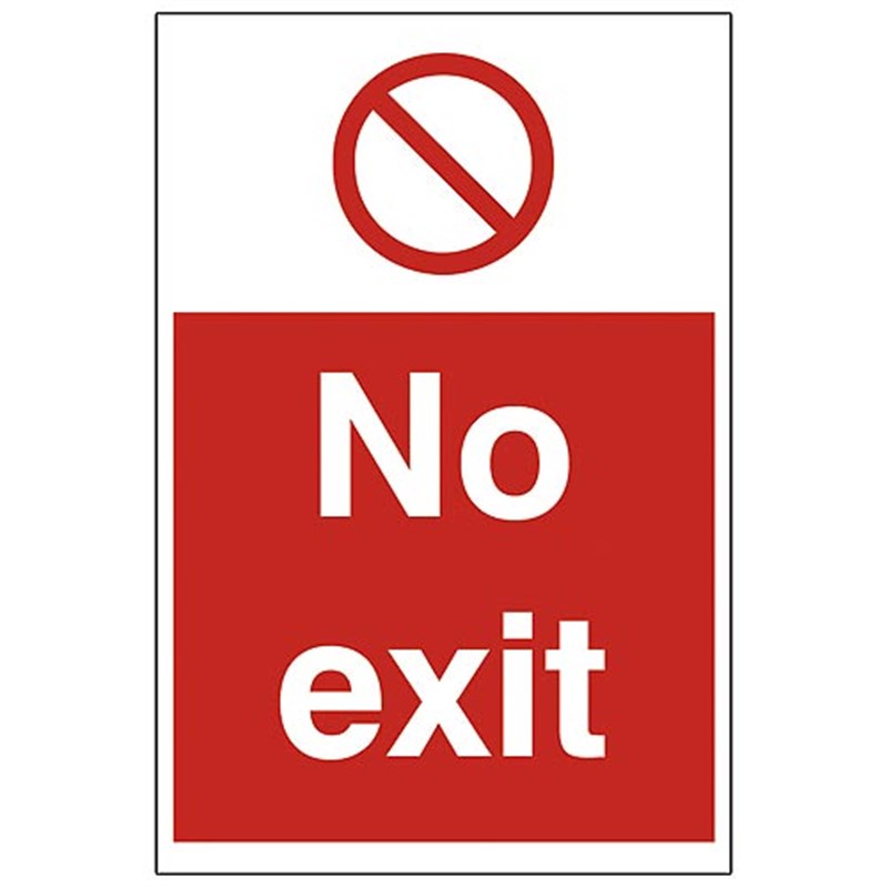 No Exit Sign 200 x 300 x 1mm
