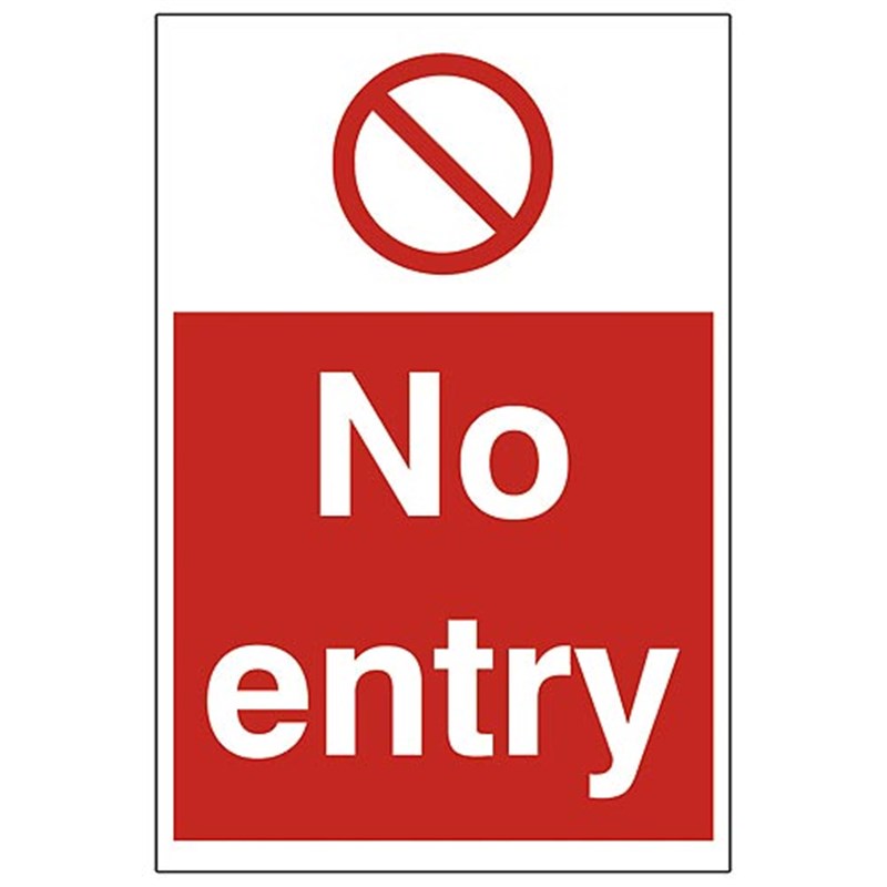 No Entry Sign 200 x 300 x 1mm