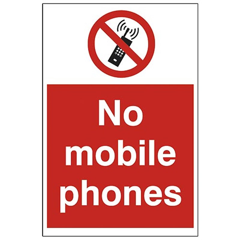 No Mobile Phones Sign 200 x 300 x 1mm