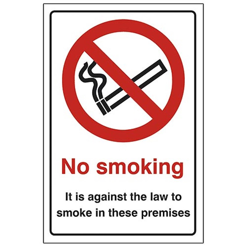 No Smoking Law Sign 200 x 300 x 1mm