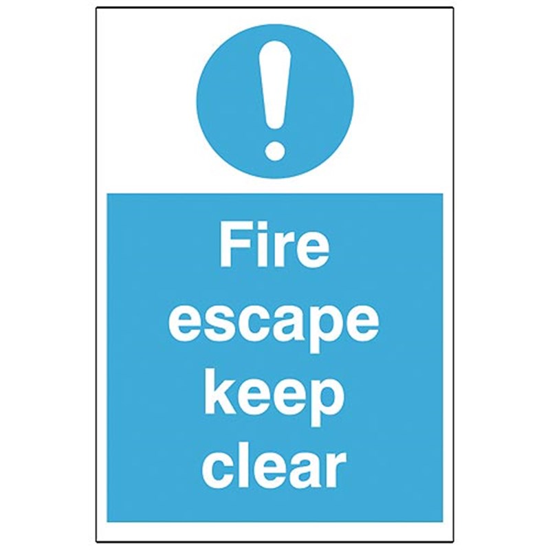 Fire Escape Keep Clear 200 x 300 x 1mm