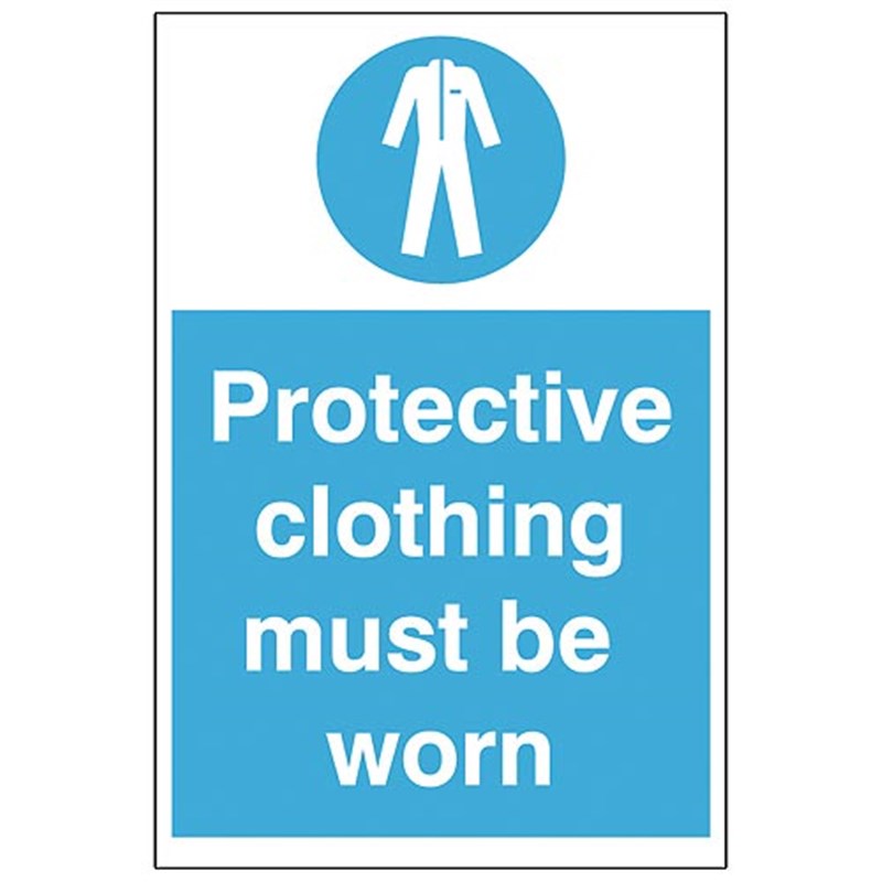 Protective Clothing Must Be Worn Sign 200 x 300 x 1mm