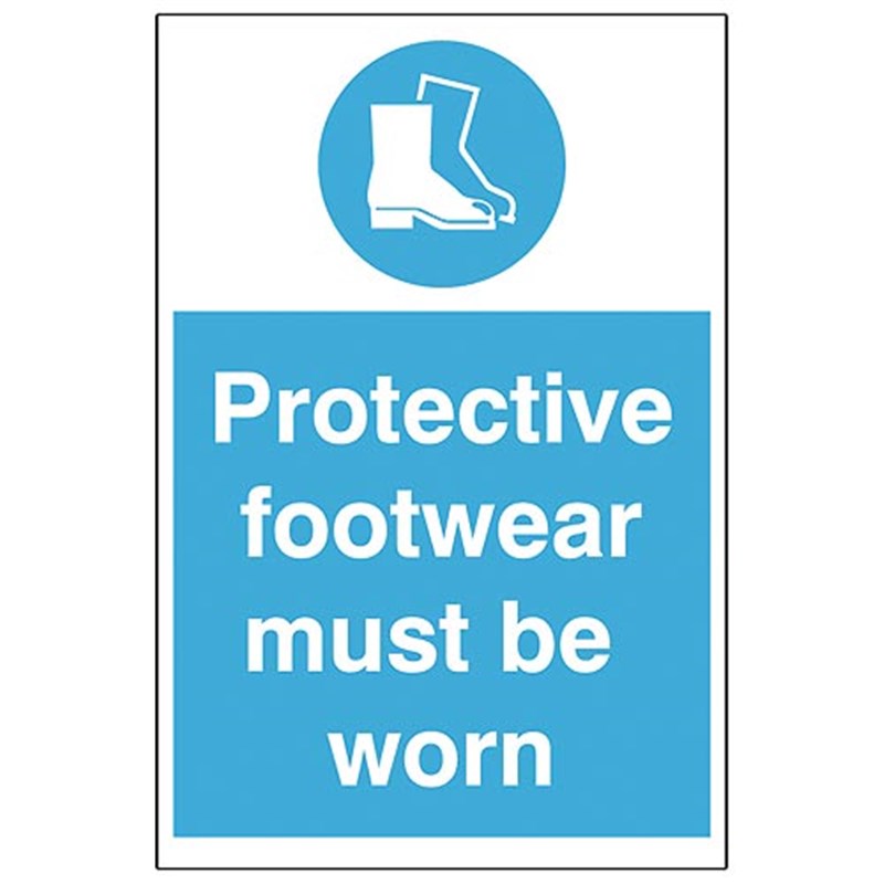Protective Footwear Must be Worn Sign 200 x 300 x 1mm