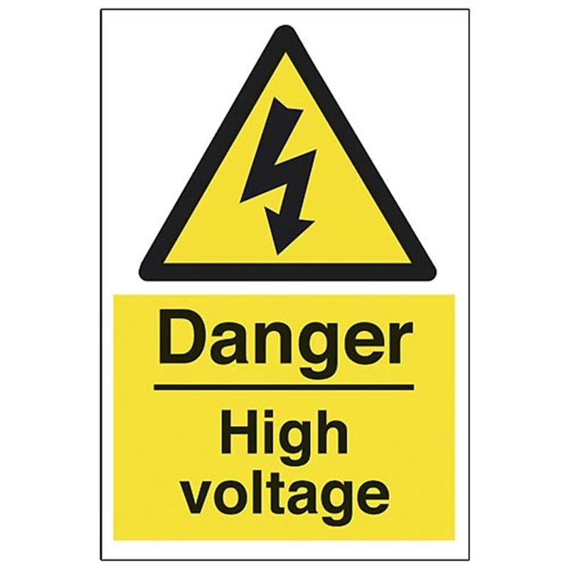 Danger High Voltage Sign 200 x 300 x 1mm
