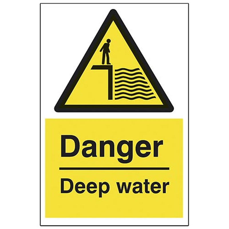 Danger Deep Water Sign 300 x 400 x 3mm