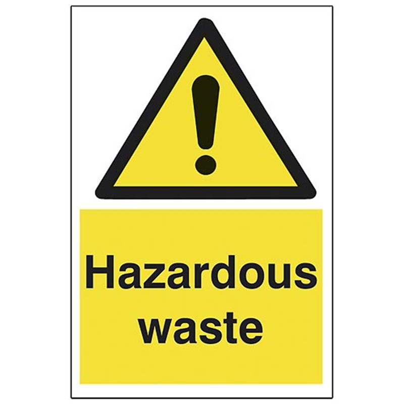 Hazardous Waste Sign 200 x 300 x 1mm