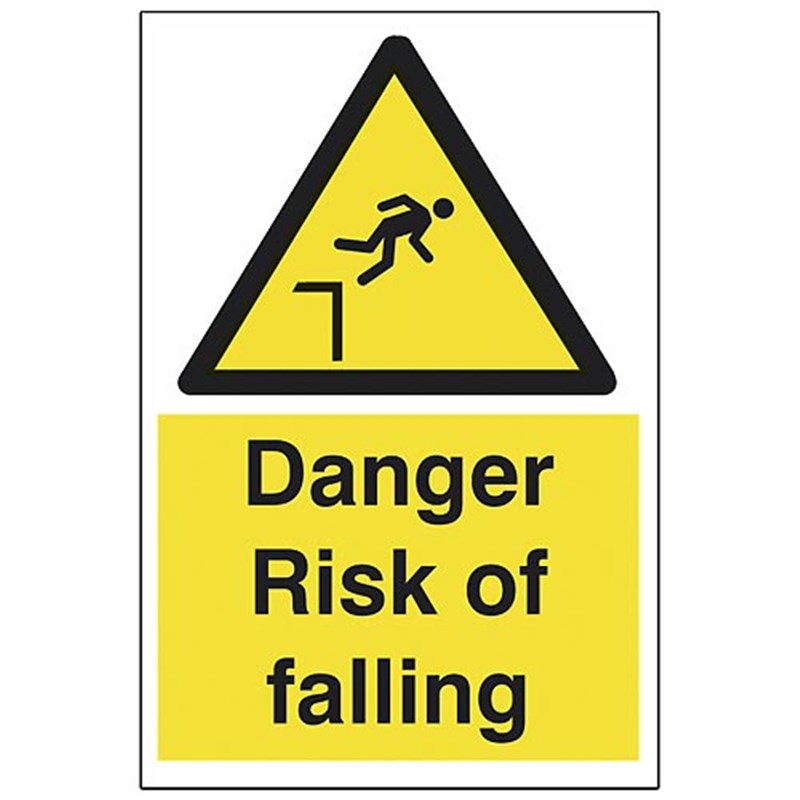 Danger Risk Of Falling Sign 200 x 300 x 1mm