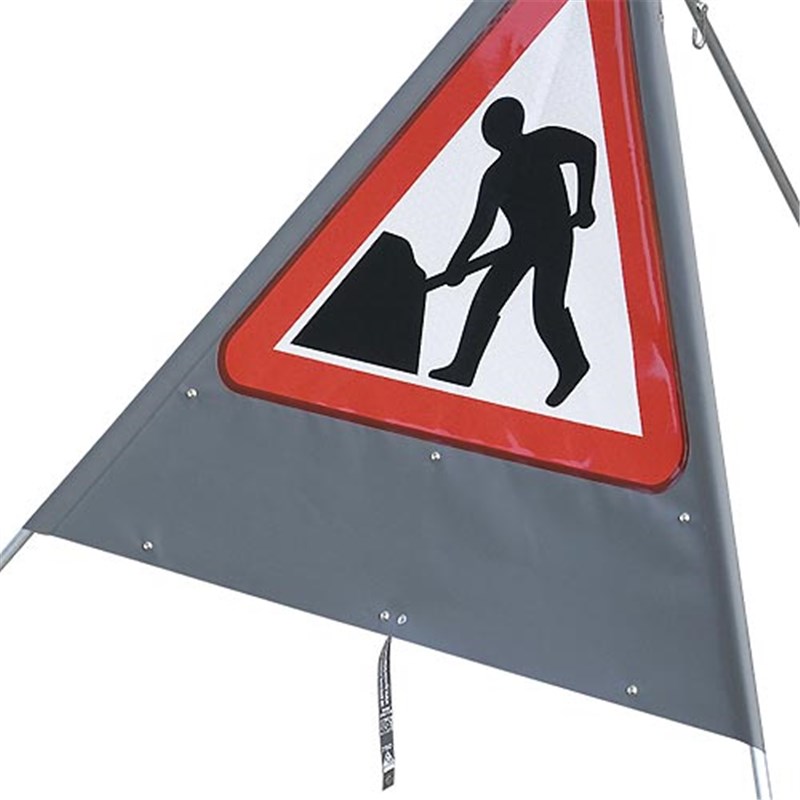 750mm Portable Road Works Sign (with plate provision)