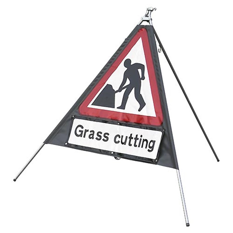 750mm Portable Road Works Sign c/w 3 supplementary plates