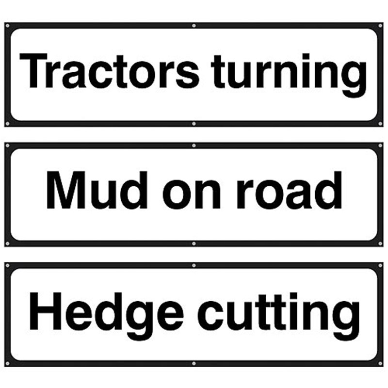 750mm Portable Tractor Road Sign c/w 3 supplementary plates