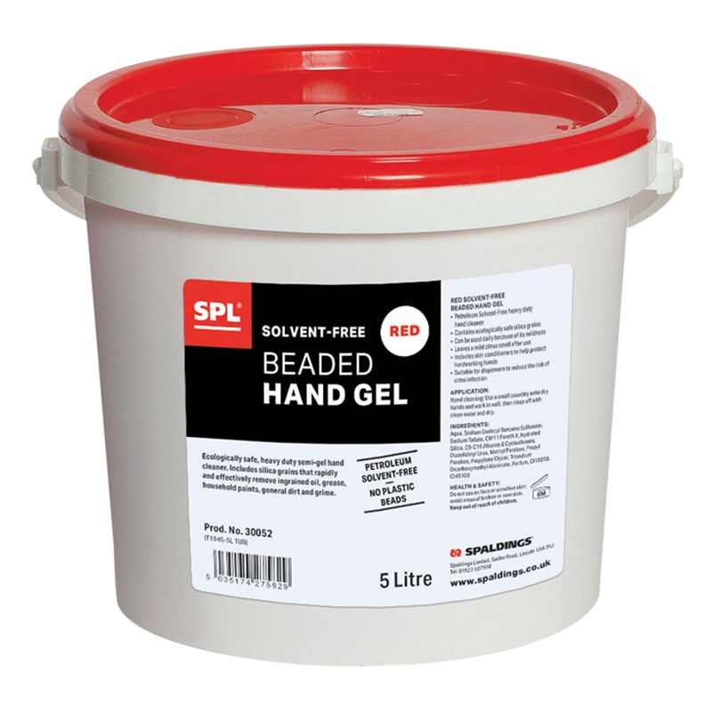 Red Solvent-Free Beaded Hand Gel - 5 Litre Tub