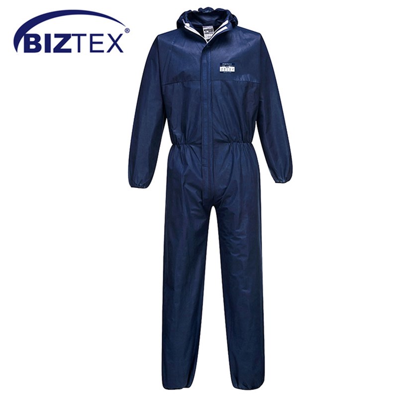 BIZTEX ST30 Protective Coverall - Blue with Hood, X Large