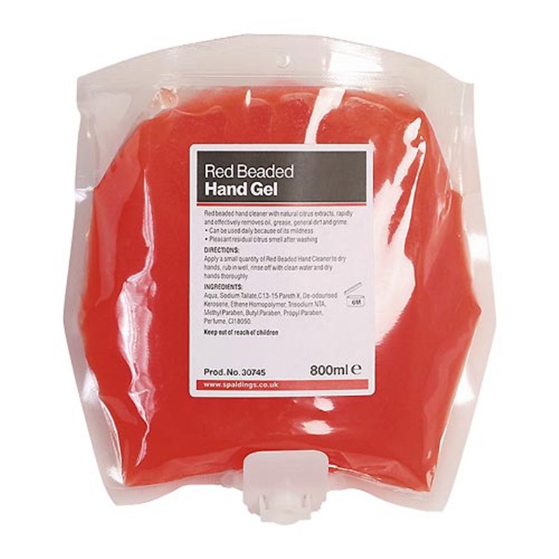 Red Beaded Hand Gel - 800ml cartridge (pk 6)