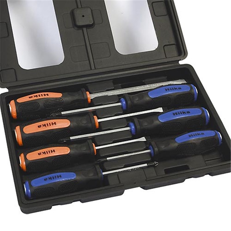 7 Piece Thru-handle Screwdriver Set (4 x pozi drive and 3 x slotted)