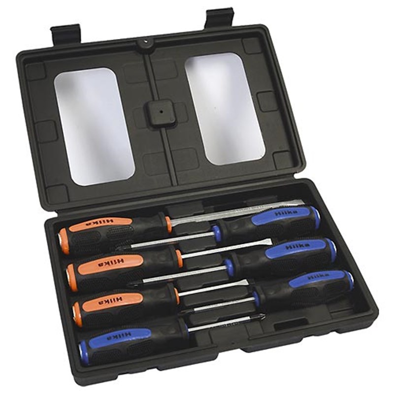 7 Piece Thru-handle Screwdriver Set (4 x pozi drive and 3 x slotted)