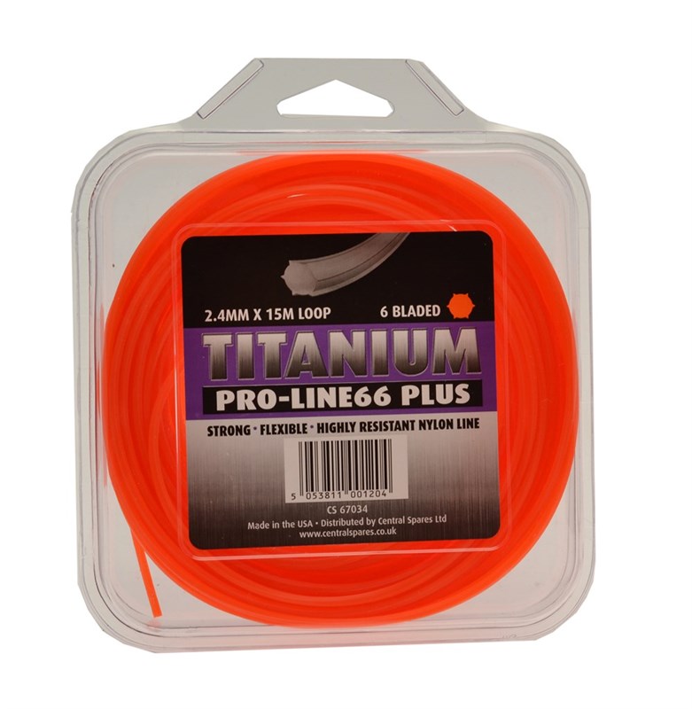 NYLON LINE 2.4mm 6 BLADE (TITANIUM PRO-LINE66 PLUS) 15m LOOP