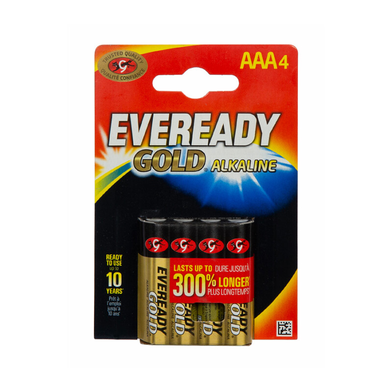 AAA Eveready Gold Alkaline Batteries (Pack of 4)